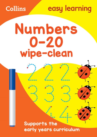 Cover image for 9780008212957 - Numbers 0-20 Age 3-5 Wipe Clean Activity Book
