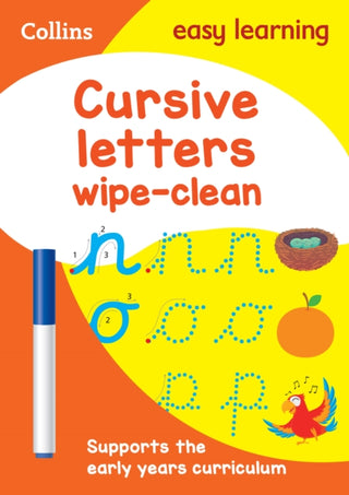 Cover image for 9780008335830 - Cursive Letters Age 3-5 Wipe Clean Activity Book