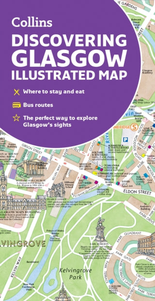 Cover image for 9780008602901 - Discovering Glasgow Illustrated Map