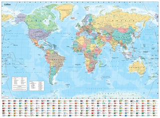 Cover image for 9780008712570 - Collins World Wall Paper Map