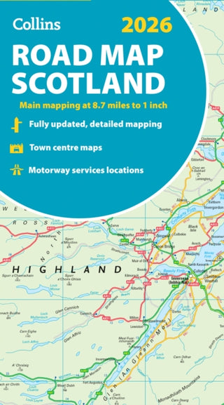 Cover image for 9780008719265 - 2026 Collins Road Map of Scotland