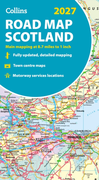 Cover image for 9780008779078 - Collins Road Map of Scotland 2027 (Folded map)