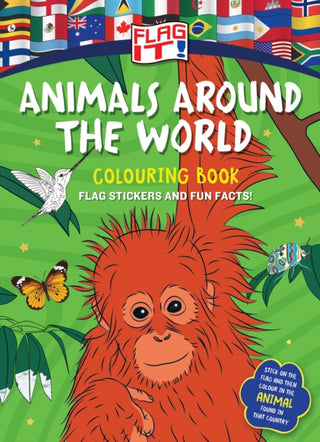 Cover image for 9780008822422 - Flag It! Animals Around the World Colouring Book