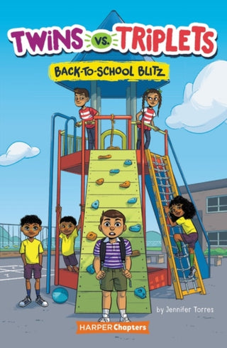 Cover image for 9780063059443 - Twins vs. Triplets #1: Back-to-School Blitz