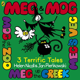 Cover image for 9780141343631 - Meg & Mog: Three Terrific Tales