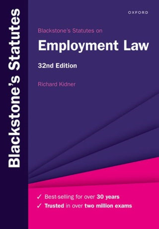 Cover image for 9780192858603 - Blackstone's Statutes on Employment Law