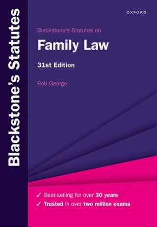 Cover image for 9780192858610 - Blackstone's Statutes on Family Law