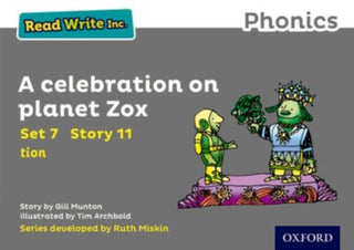 Cover image for 9780198372363 - Read Write Inc. Phonics: A Celebration on Planet Zox (Grey Set 7 Storybook 11)