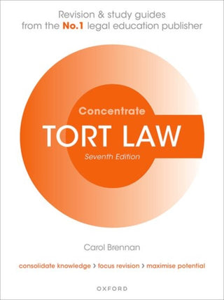 Cover image for 9780198904458 - Tort Law Concentrate