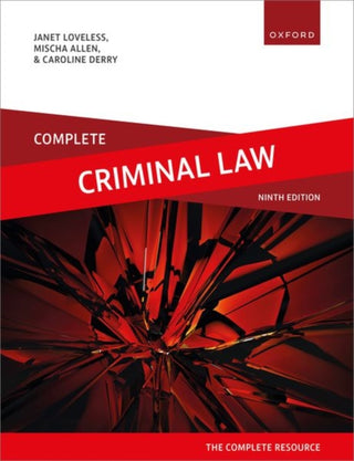 Cover image for 9780198936732 - Complete Criminal Law