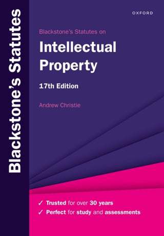 Cover image for 9780198971320 - Blackstone's Statutes on Intellectual Property