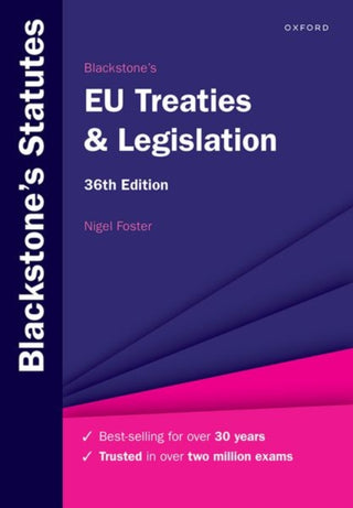 Cover image for 9780198978329 - Blackstone's EU Treaties & Legislation
