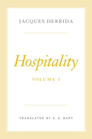 Cover image for 9780226828015 - Hospitality, Volume I