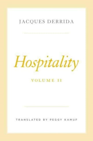 Cover image for 9780226831305 - Hospitality, Volume II