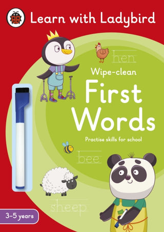 Cover image for 9780241515594 - First Words: A Learn with Ladybird Wipe-Clean Activity Book 3-5 years
