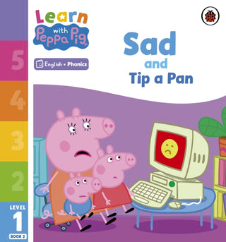 Cover image for 9780241575901 - Learn with Peppa Phonics Level 1 Book 2 – Sad and Tip a Pan (Phonics Reader)