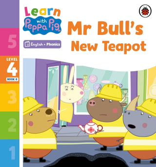 Cover image for 9780241576496 - Learn with Peppa Phonics Level 4 Book 8 – Mr Bull's New Teapot (Phonics Reader)