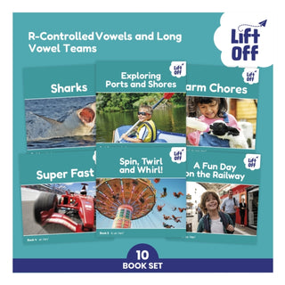 Cover image for 9780241775134 - Phonic Books Lift Off Readers R-Controlled Vowels and Long Vowel Teams