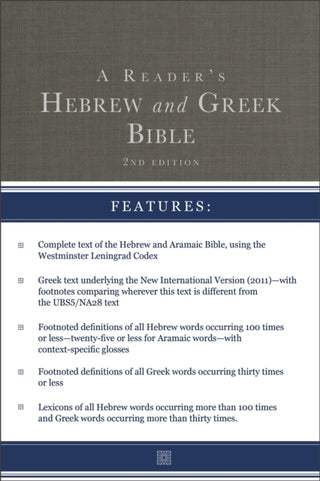Cover image for 9780310109938 - A Reader's Hebrew and Greek Bible