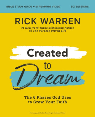 Cover image for 9780310162872 - Created to Dream Bible Study Guide plus Streaming Video