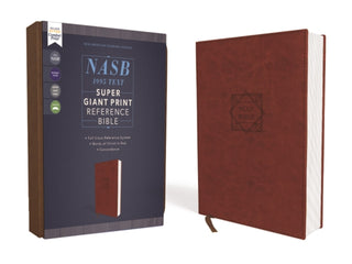 Cover image for 9780310455080 - NASB, Super Giant Print Reference Bible, Leathersoft, Brown, Red Letter, 1995 Text, Comfort Print