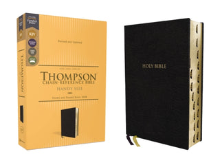 Cover image for 9780310459132 - KJV, Thompson Chain-Reference Bible, Handy Size, European Bonded Leather, Black, Red Letter, Thumb Indexed, Comfort Print