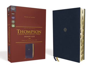 Cover image for 9780310459309 - NKJV, Thompson Chain-Reference Bible, Handy Size, Leathersoft, Navy, Red Letter, Thumb Indexed, Comfort Print