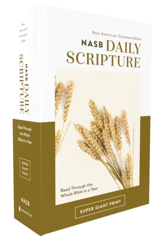 Cover image for 9780310460718 - NASB, Daily Scripture, Super Giant Print, Paperback, White/Gold, 1995 Text, Comfort Print