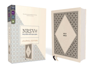 Cover image for 9780310463696 - NRSVue, Holy Bible with Apocrypha, Journal Edition, Cloth over Board, Cream, Comfort Print