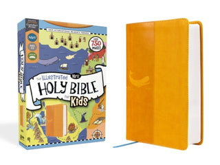 Cover image for 9780310464181 - NIrV, The Illustrated Holy Bible for Kids, Leathersoft, Yellow, Full Color, Comfort Print