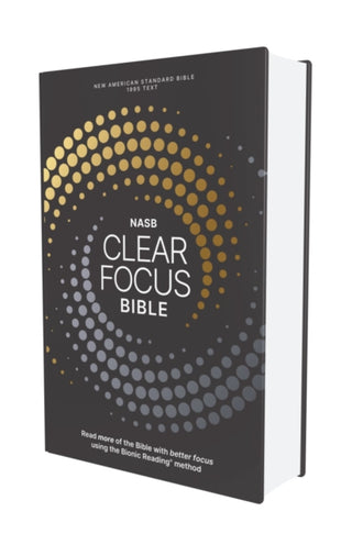 Cover image for 9780310465539 - NASB, Clear Focus Bible, Hardcover, Charcoal/Gold, 1995 Text