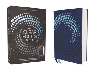Cover image for 9780310465614 - NIrV, Clear Focus Bible, Leathersoft, Navy