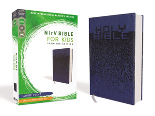 Cover image for 9780310767503 - NIrV, Bible for Kids, Large Print, Leathersoft, Blue, Comfort Print