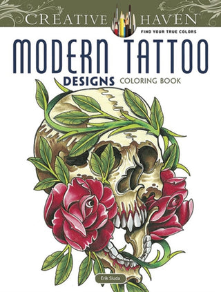 Cover image for 9780486493268 - Creative Haven Modern Tattoo Designs Coloring Book