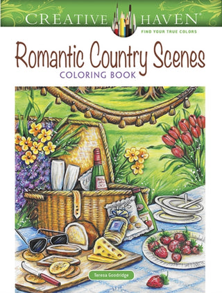 Cover image for 9780486829074 - Creative Haven Romantic Country Scenes Coloring Book