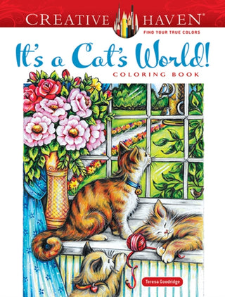 Cover image for 9780486850399 - Creative Haven It's a Cat's World! Coloring Book
