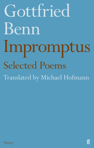Cover image for 9780571327911 - Gottfried Benn - Impromptus