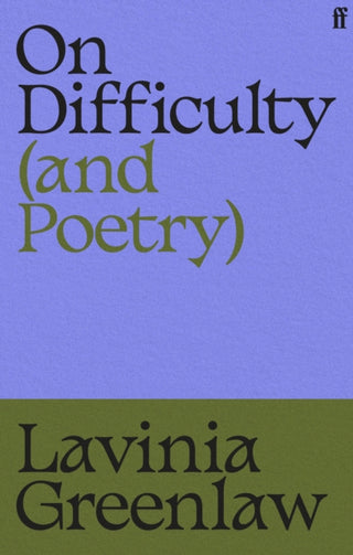 Cover image for 9780571400348 - On Difficulty (and Poetry)