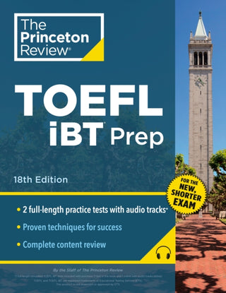Cover image for 9780593517444 - Princeton Review TOEFL iBT Prep with Audio/Listening Tracks, 18th Edition