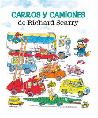 Cover image for 9780593815182 - Carros y camiones de Richard Scarry (Richard Scarry's Cars and Trucks and Things that Go Spanish Edition)