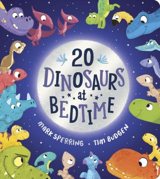 Cover image for 9780702317422 - Twenty Dinosaurs at Bedtime (BB)