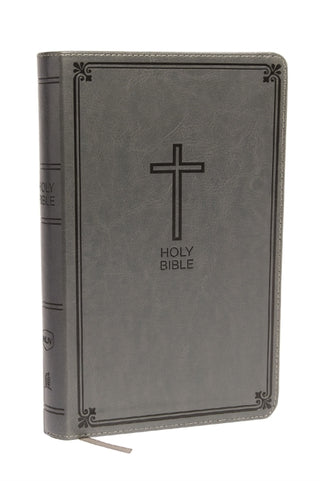 Cover image for 9780718075040 - NKJV, Deluxe Gift Bible, Leathersoft, Gray, Red Letter, Comfort Print