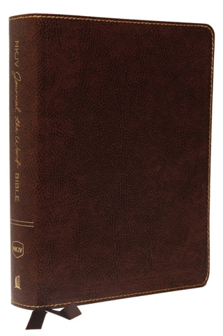 Cover image for 9780718090890 - NKJV, Journal the Word Bible, Large Print: Reflect, Journal or Create Art Next to Your Favorite Verses (Bonded Leather, Brown, Red Letter)