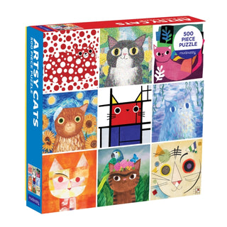 Supplemental image for 9780735361072 - Artsy Cats 500 Piece Family Puzzle