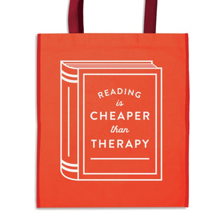 Cover image for 9780735365339 - Reading is Cheaper Than Therapy Reusable Shopping Bag