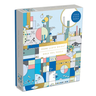 Supplemental image for 9780735367500 - Frank Lloyd Wright City By The Sea 1000 Piece Foil Puzzle