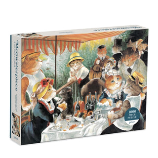 Supplemental image for 9780735367517 - Luncheon of the Boating Party Meowsterpiece of Western Art 1000 Piece Puzzle