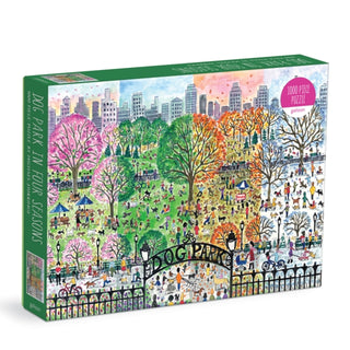 Cover image for 9780735373099 - Michael Storrings Dog Park in Four Seasons 1000 Piece Puzzle