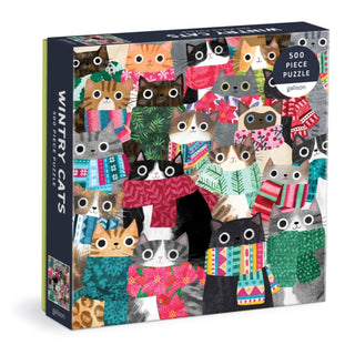 Supplemental image for 9780735373693 - Wintry Cats 500 Piece Puzzle
