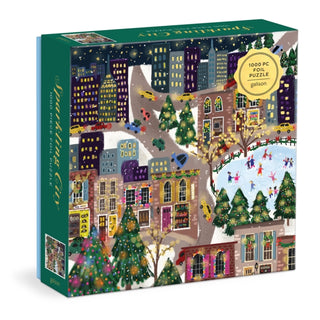 Cover image for 9780735376410 - Joy Laforme Sparkling City 1000 Piece Foil Puzzle In a Square Box